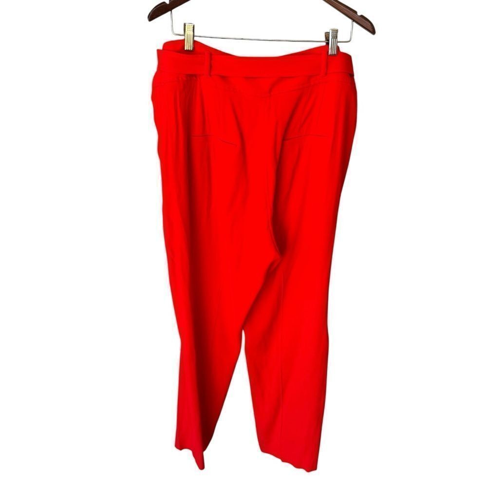 Veronica Beard Faxon Belted Trousers in Cherry Red 16 - Picture 3 of 7